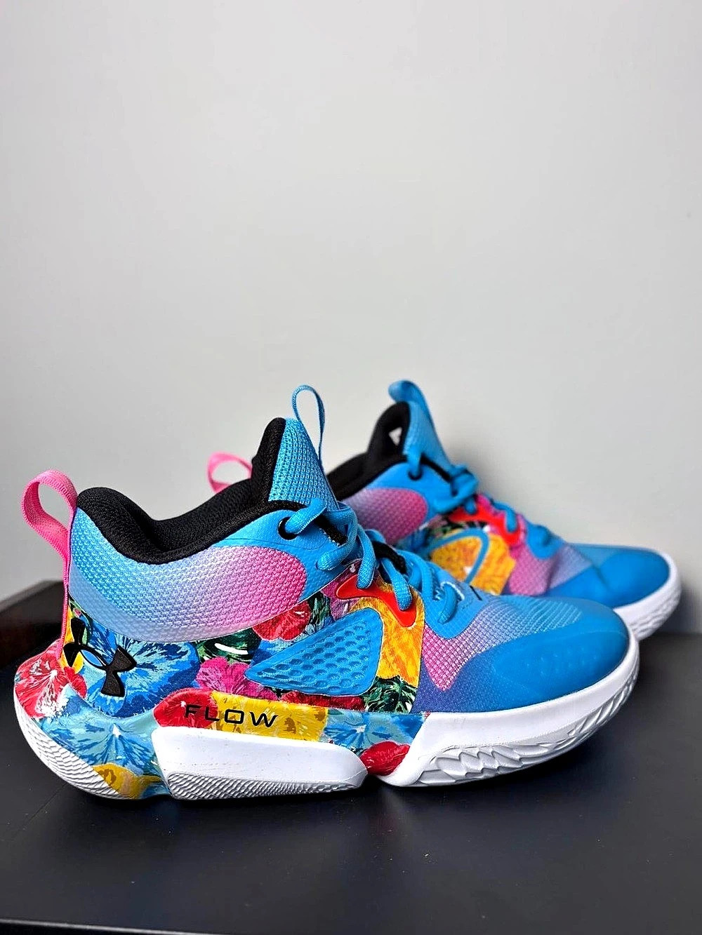 Under Armour Flow Athletic Shoes Blue & Pink size 7